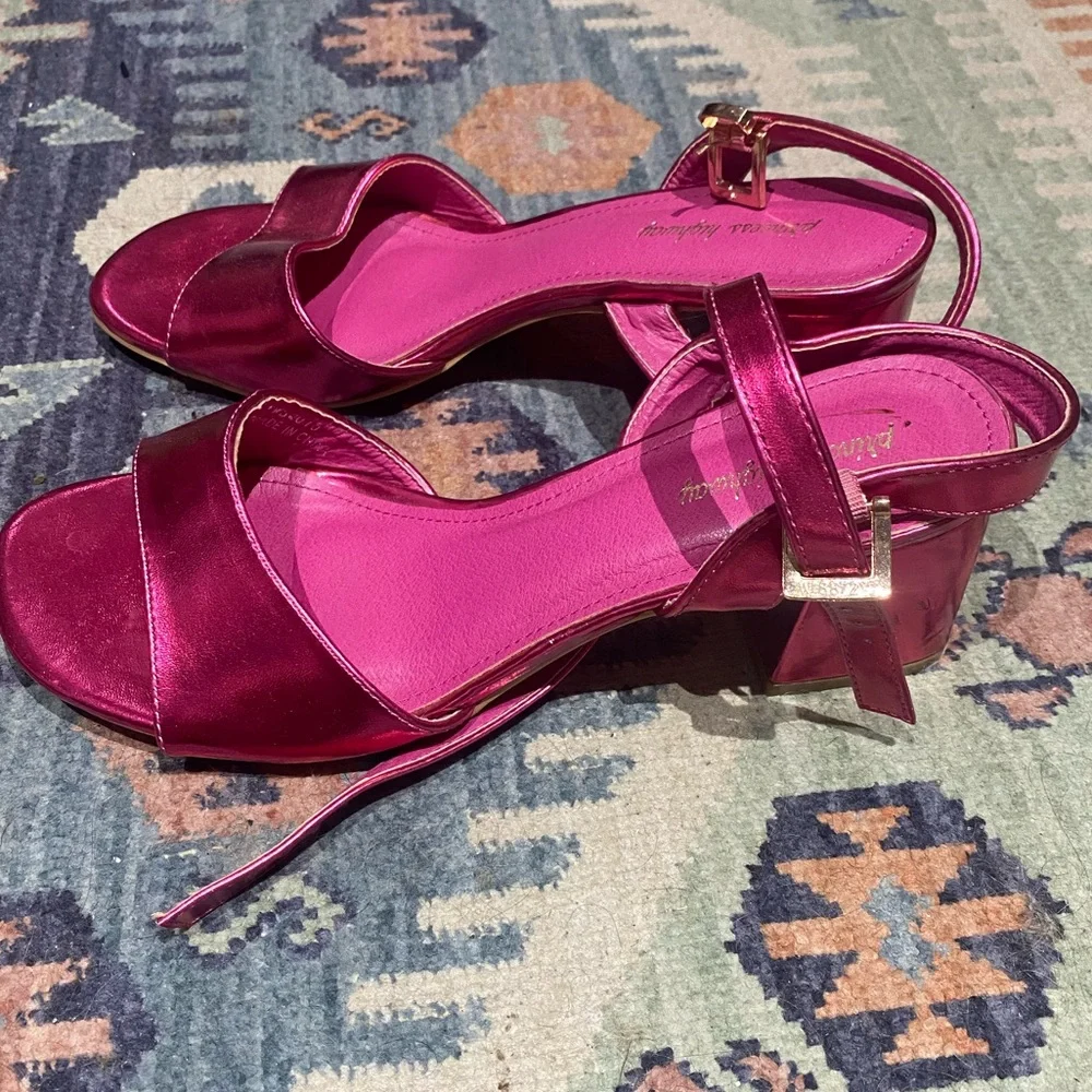 🦩 Princess Highway Hot Pink Lil Pump Heel Sandals 🌺 - Picture 3 of 3